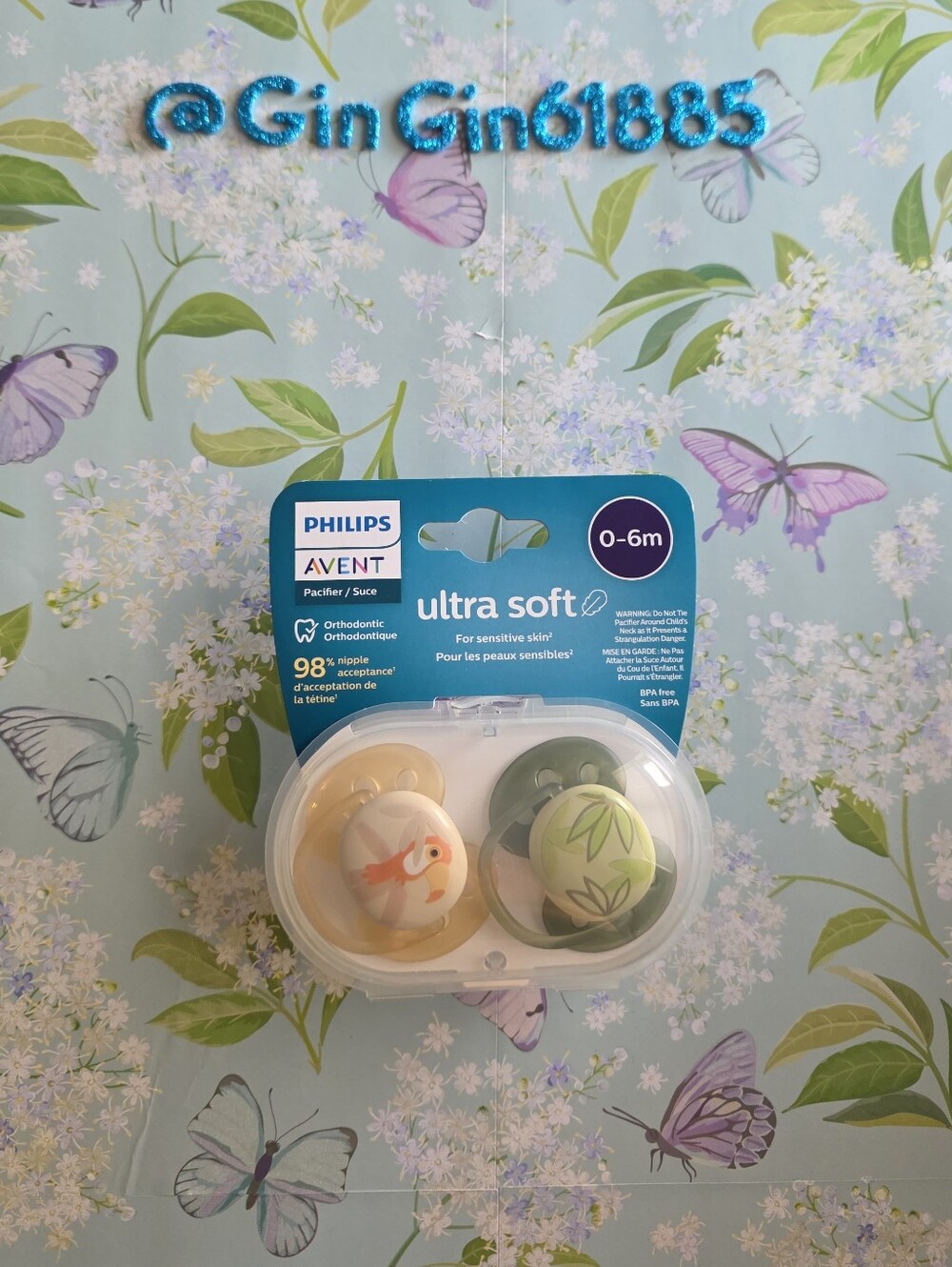 NIP Philips Avent Ultra Soft Pacifiers 0-6m - Green & Cream